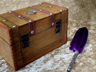 Dungeons and Dragons Chest with D20 coin