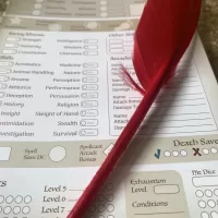 Feather Pen for RPG Games like Dungeons and Dragons and Pathfinder. DnD Gifts RPG Gift