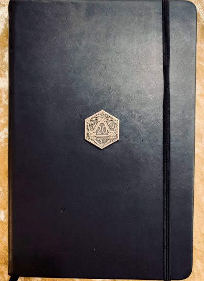 A5 Notebook Journal for Dungeons and Dragons Vegan Leather Matte Black D20  diary for Dnd and Pathfinder Notes