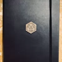 A5 Notebook Journal for Dungeons and Dragons Vegan Leather Matte Black D20  diary for Dnd and Pathfinder Notes