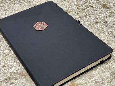 A5 Notebook Journal for Dungeons and Dragons Vegan Leather Matte Black D20  Diary for Dnd and Pathfinder Notes - Image 3