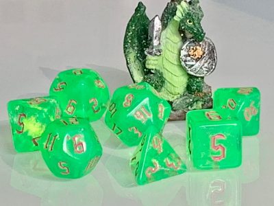 Acid Splash Polyhedral Dice for RPG Games like Dungeons and Dragons and Pathfinder. DnD Gifts RPG Gift