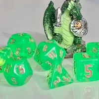 Acid Splash Polyhedral Dice for RPG Games like Dungeons and Dragons and Pathfinder. DnD Gifts RPG Gift