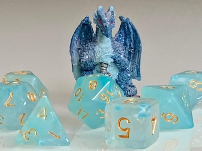 Aquamarine Polyhedral Dice for RPG Games like Dungeons and Dragons and Pathfinder. DnD Gifts RPG Gift.A Perfect gift for Dungeons and Dragons