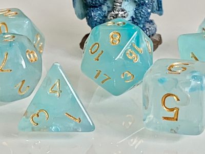 Aquamarine Polyhedral Dice for RPG Games like Dungeons and Dragons and Pathfinder. DnD Gifts RPG Gift - Image 3