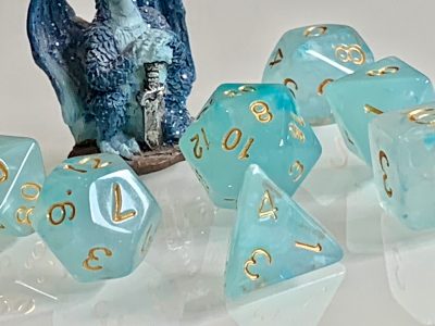 Aquamarine Polyhedral Dice for RPG Games like Dungeons and Dragons and Pathfinder. DnD Gifts RPG Gift - Image 4