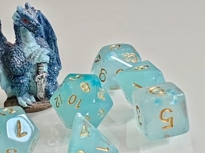 Aquamarine Polyhedral Dice for RPG Games like Dungeons and Dragons and Pathfinder. DnD Gifts RPG Gift - Image 5