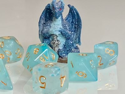 Aquamarine Polyhedral Dice for RPG Games like Dungeons and Dragons and Pathfinder. DnD Gifts RPG Gift - Image 6
