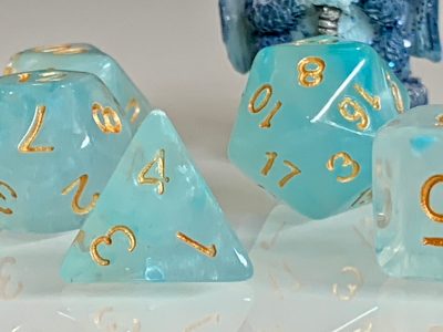 Aquamarine Polyhedral Dice for RPG Games like Dungeons and Dragons and Pathfinder. DnD Gifts RPG Gift - Image 7