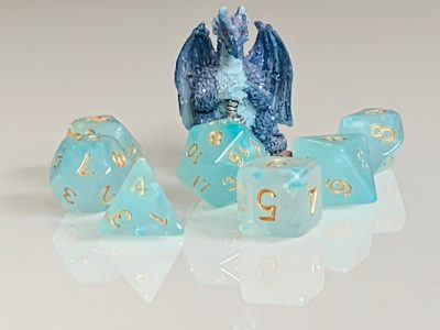 Aquamarine Polyhedral Dice for RPG Games like Dungeons and Dragons and Pathfinder. DnD Gifts RPG Gift - Image 8