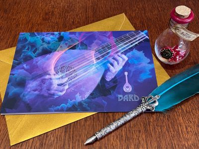 Bard Greeting Card A5 Dungeons and Dragons.
