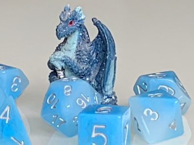 Blue Jade Polyhedral Dice for RPG Games like Dungeons and Dragons and Pathfinder. DnD Gifts RPG Vegan Gift