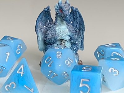Blue Jade Polyhedral Dice for RPG Games like Dungeons and Dragons and Pathfinder. DnD Gifts RPG Vegan Gift - Image 2