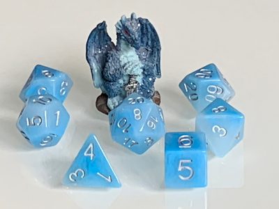Blue Jade Polyhedral Dice for RPG Games like Dungeons and Dragons and Pathfinder. DnD Gifts RPG Vegan Gift - Image 3