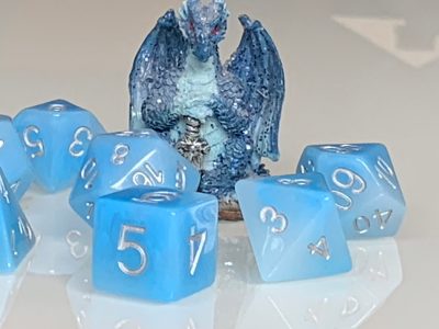 Blue Jade Polyhedral Dice for RPG Games like Dungeons and Dragons and Pathfinder. DnD Gifts RPG Vegan Gift - Image 5