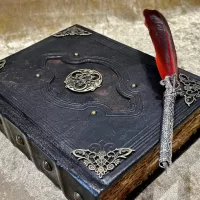 Book of Shadows Celtic Trinity Knot Tome BOS Notebook Journal with Deckled Parchment Dungeons and Dragons and witchcraft gift
