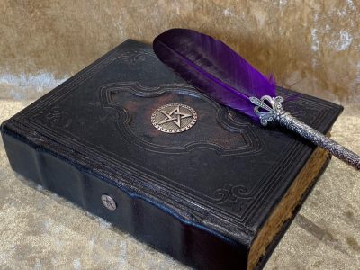BOS Book of Shadows Spell Book Antique Grimoire Tome Notebook Journal with Deckled A5 Parchment for witchcraft or Dungeons and Dragons gifts - Image 2
