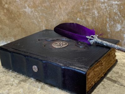 BOS Book of Shadows Spell Book Antique Grimoire Tome Notebook Journal with Deckled A5 Parchment for witchcraft or Dungeons and Dragons gifts - Image 3