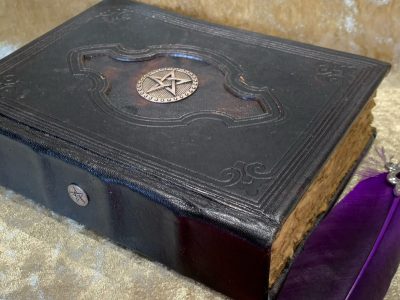 BOS Book of Shadows Spell Book Antique Grimoire Tome Notebook Journal with Deckled A5 Parchment for witchcraft or Dungeons and Dragons gifts - Image 4