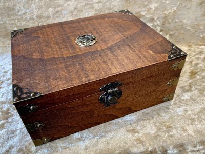 Chest Dungeons and Dragons Chest with metal Celtic Knot RPG box and DnD Dice Box