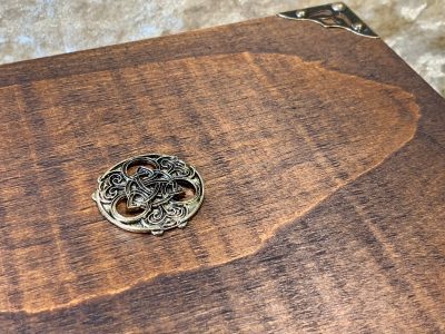 Chest Dungeons and Dragons Chest with metal Celtic Knot RPG box and DnD Dice Box - Image 2