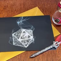 D20 Metal Greeting Card