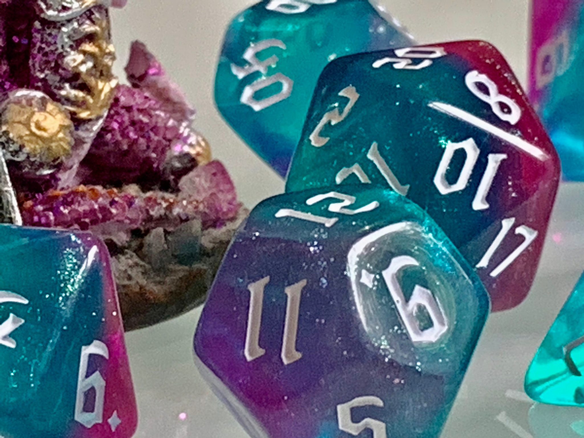 Dancing Lights Polyhedral Dice RPG like Dungeons & Dragons, Pathfinder.