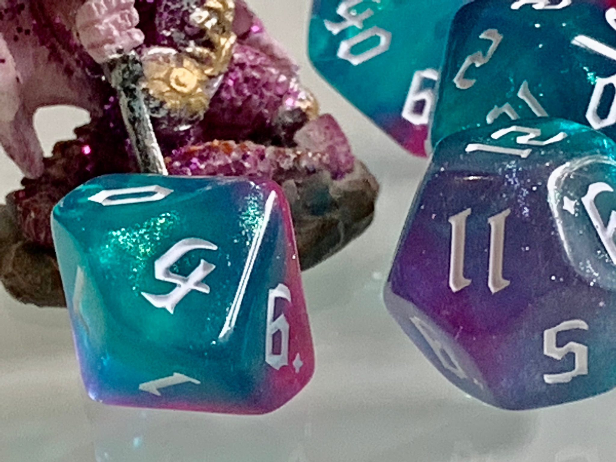 Dancing Lights Polyhedral Dice RPG like Dungeons & Dragons, Pathfinder.