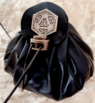 Dice Bag Dungeons and Dragons Leather Regular - DnD Dicebag Coin Pouch LARP Bag Dungeon Gifts RPG Gift Props
