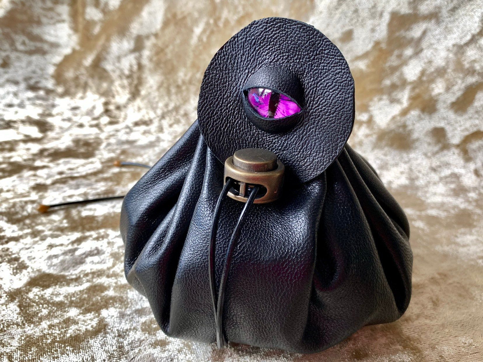 Dice Bag Dungeons and Dragons Leather Regular DnD Dicebag Coin Pouch