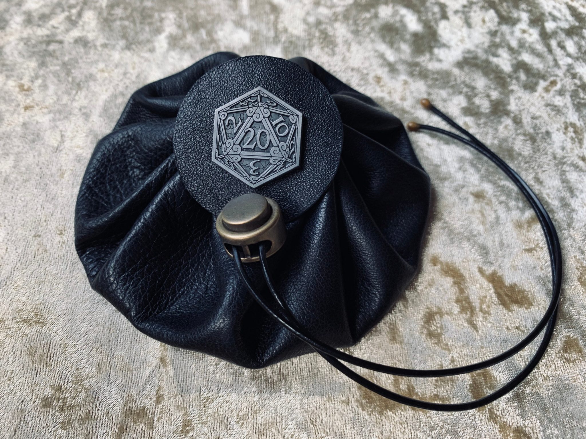 Dice Bag Dungeons and Dragons Leather Regular DnD Dicebag Coin Pouch