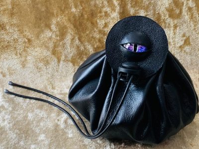 Dice Bag Dungeons and Dragons Leather Regular - DnD Dicebag Coin Pouch LARP Bag Dungeon Vegan RPG Gift - Image 2