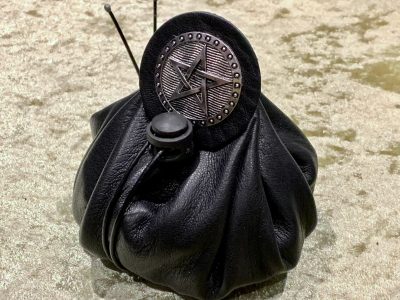 Dice Bag Pentacle Wicca Dungeons and Dragons Fantasy Leather Regular - DnD Dicebag Coin Pouch LARP Bag Dungeon Gifts RPG Gift Props