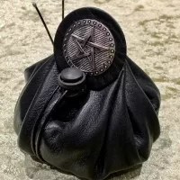Dice Bag Pentacle Wicca Dungeons and Dragons Fantasy Leather Regular - DnD Dicebag Coin Pouch LARP Bag Dungeon Gifts RPG Gift Props