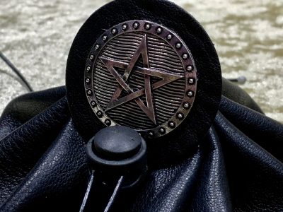 Dice Bag Pentacle Wicca Dungeons and Dragons Fantasy Leather Regular - DnD Dicebag Coin Pouch LARP Bag Dungeon Gifts RPG Gift Props - Image 2