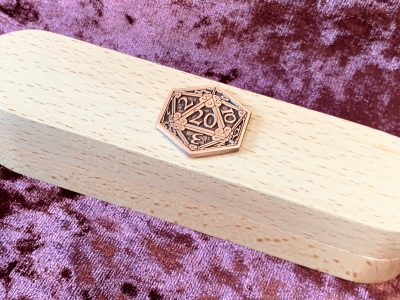 Dice Vault Dungeons and Dragons Leather - DnD Dice Vault with Rose Gold D20 Coin. Dungeon Gifts RPG Gift - Image 4
