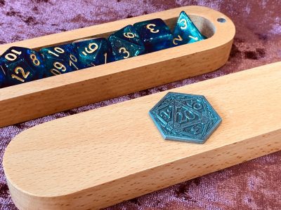 Dice Vault Dungeons and Dragons Leather - DnD Dice Vault with Silver D20 Coin. Dungeon Gifts RPG Gift - Image 3