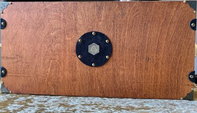 DM Screen with D20 crit discs on leather, dungeons and Dragon Wooden Dungeon Master DM Screen GM Screen Game Master Screen - Image 2