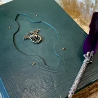 Dragon Leather Notebook old Tome Book Grimoire Blank A4 Notebook Journal Diary with deckled parchment Dungeons and Dragons Christmas Gift