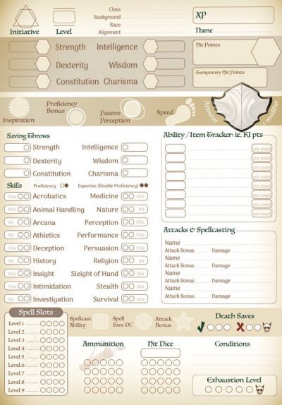 Dungeons and Dragons Character Sheets NEW AND IMPROVED (Pack of 10) for DnD and DnD5e 5th Edition A5 Booklet - Image 5