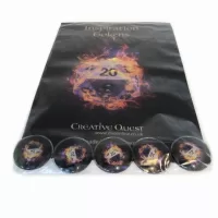 DnD DM Inspiration tokens Dungeons and Dragons in glass, 5 in a pack