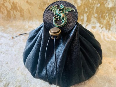 Leather Dice Bags DnD Dice Bags Gifts Dungeons and Dragons Coin Pouch Larping LARP gift. Our large dice bag holds 14 sets of polyhedral dice.