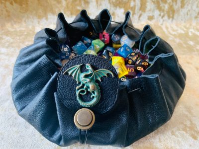Dungeons and Dragons Leather DiceBag Large Genuine Real Luxury Leather Dice Bag DnD Dicebag Coin Pouch LARP Bag for DnD Gifts RPG Props larping Gift - Image 2