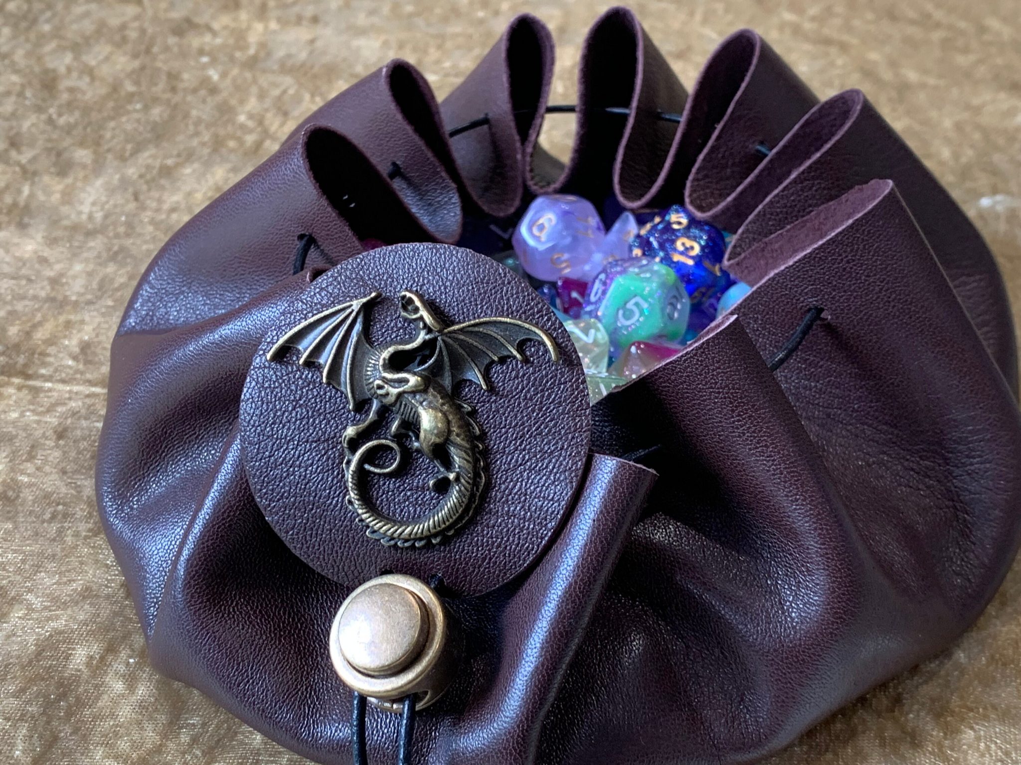 Dungeons and Dragons Leather Dice Bag DnD Dice Bags Gifts Coin Pouch