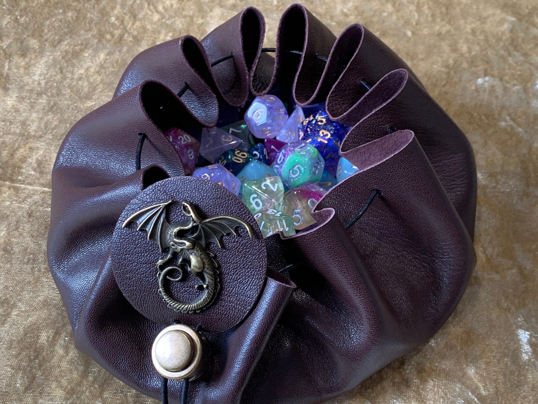 Dungeons and Dragons Leather Dice Bag DnD Dice Bags Gifts Coin Pouch