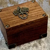 Dungeons and Dragons Tiny Solid Wood Dice Chest box, DnD Mini Box trinket