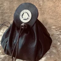 Dungeons and Dragons Vikings Valknut Large Genuine Real Luxury Leather Dice Bag DnD Dice bags Coin Pouch LARP Bag for DnD Gifts RPG Gift.