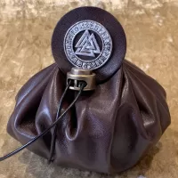 Dungeons and Dragons Vikings, Valknut Leather Regular Dice Bag DnD Dicebag Coin Pouch, Runes Bag for DnD Gifts RPG Gift Props Handmade