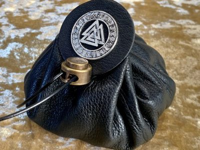 Dungeons and Dragons Vikings, Valknut Leather Regular Dice Bag DnD Dicebag Coin Pouch, Runes Bag for DnD Gifts RPG Gift Props Handmade