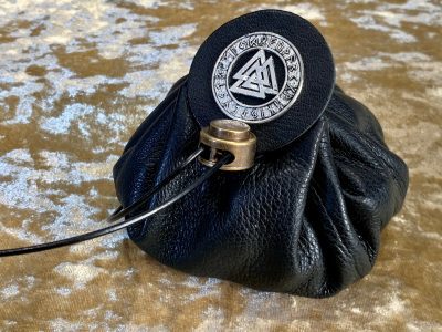Dungeons and Dragons Vikings, Valknut Leather Regular Dice Bag DnD Dicebag Coin Pouch, Runes Bag for DnD Gifts RPG Gift Props Handmade - Image 2
